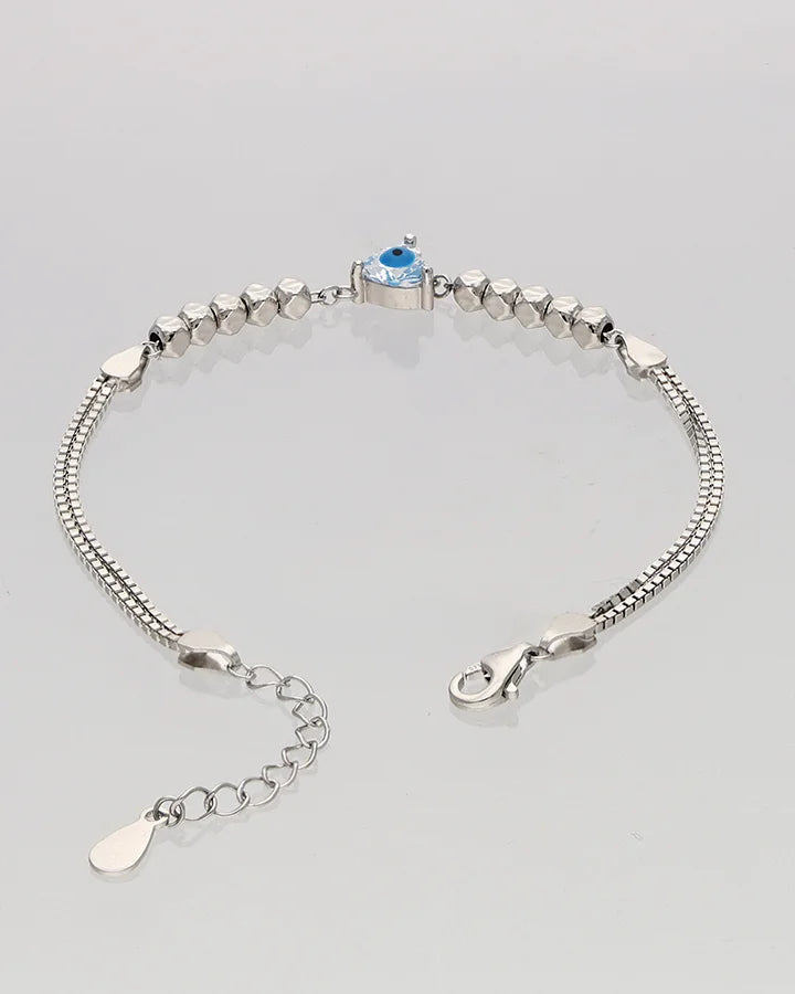 Trinity Evil Eye Bracelet in 92.5 Silver