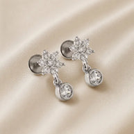 Moonstar Dangle Earrings in 92.5 Silver
