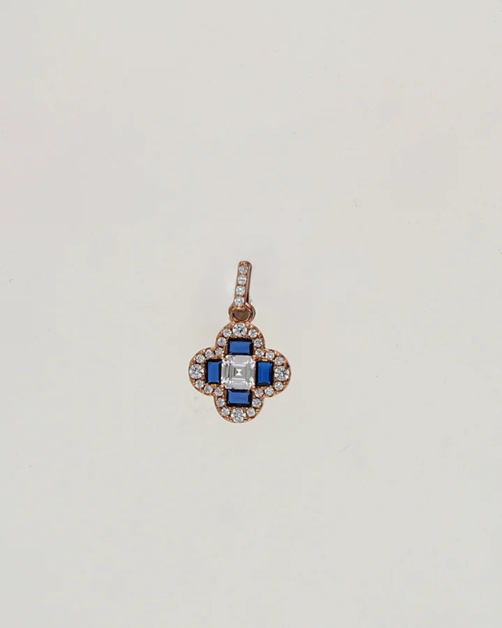 Emerald Clover Charm Duo in 92.5 Silver