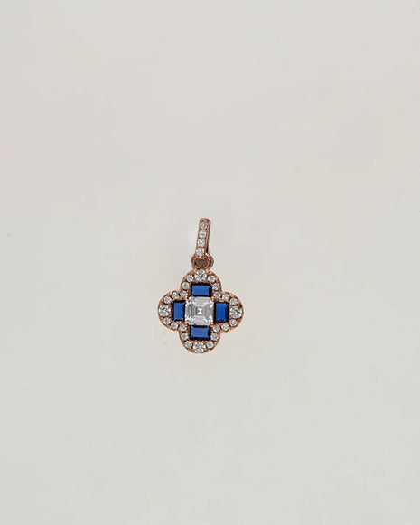 Emerald Clover Charm Duo in 92.5 Silver