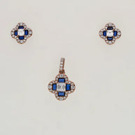 Emerald Clover Charm Duo in 92.5 Silver