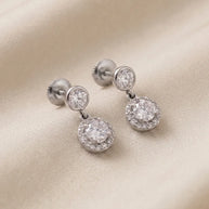 Crystal Drop Earrings in 92.5 Silver