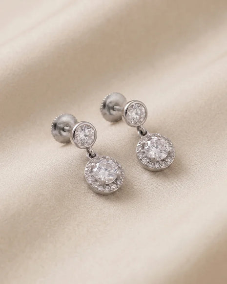 Crystal Drop Earrings in 92.5 Silver