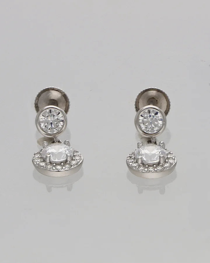 Crystal Drop Earrings in 92.5 Silver