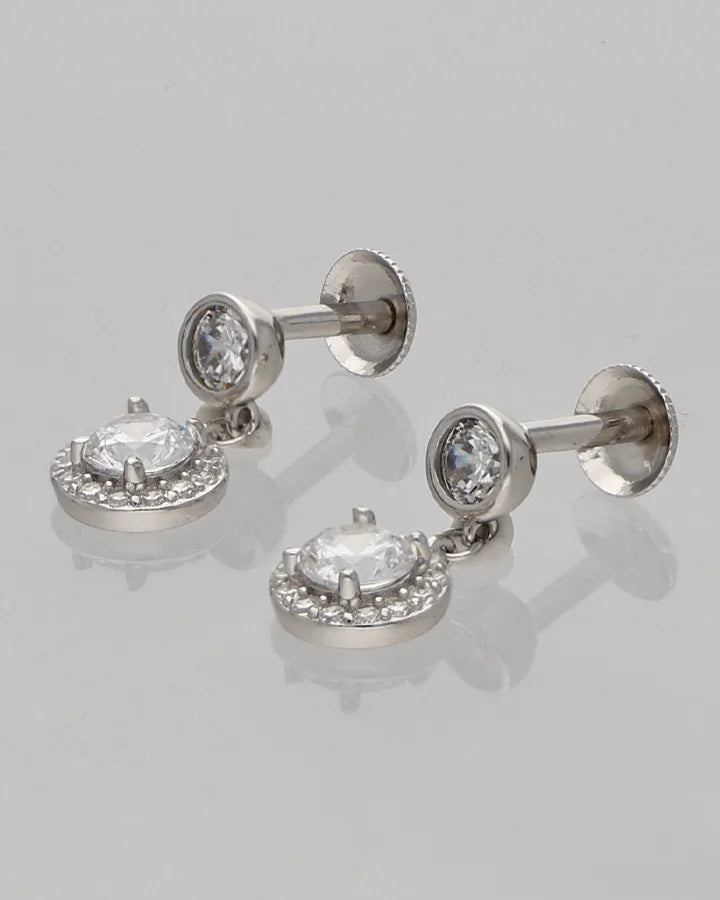 Crystal Drop Earrings in 92.5 Silver