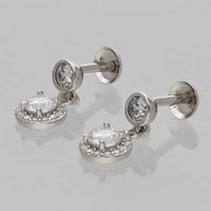 Crystal Drop Earrings in 92.5 Silver