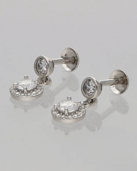 Crystal Drop Earrings in 92.5 Silver