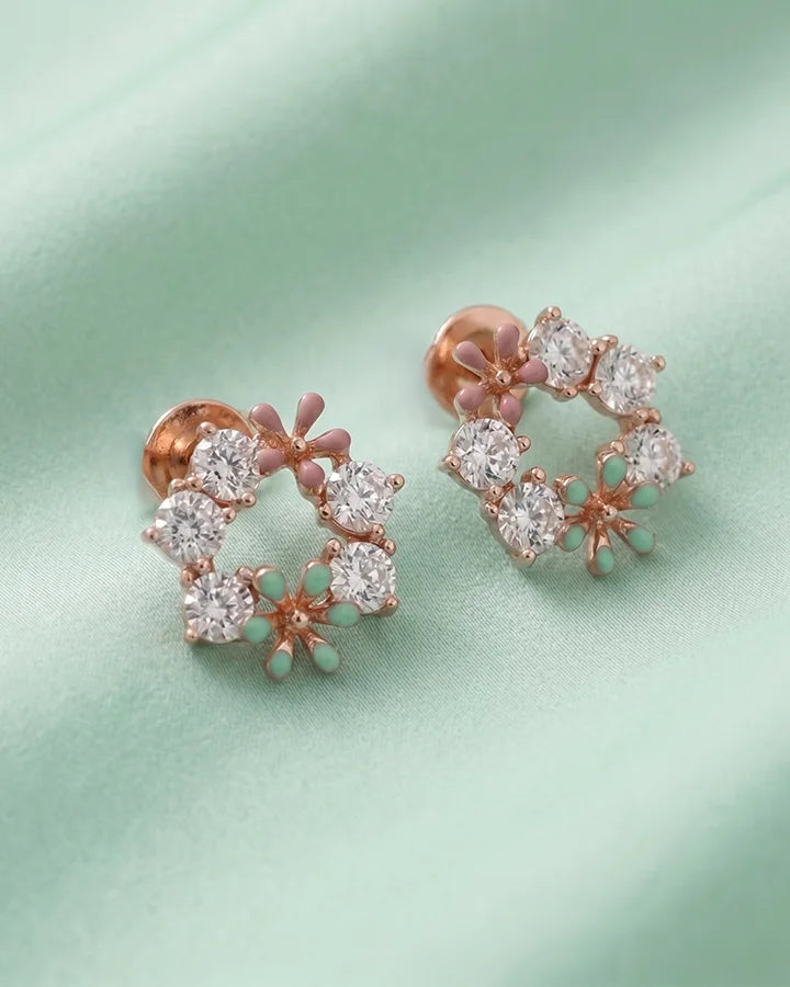 Bloom Enamel Earrings in 92.5 Silver