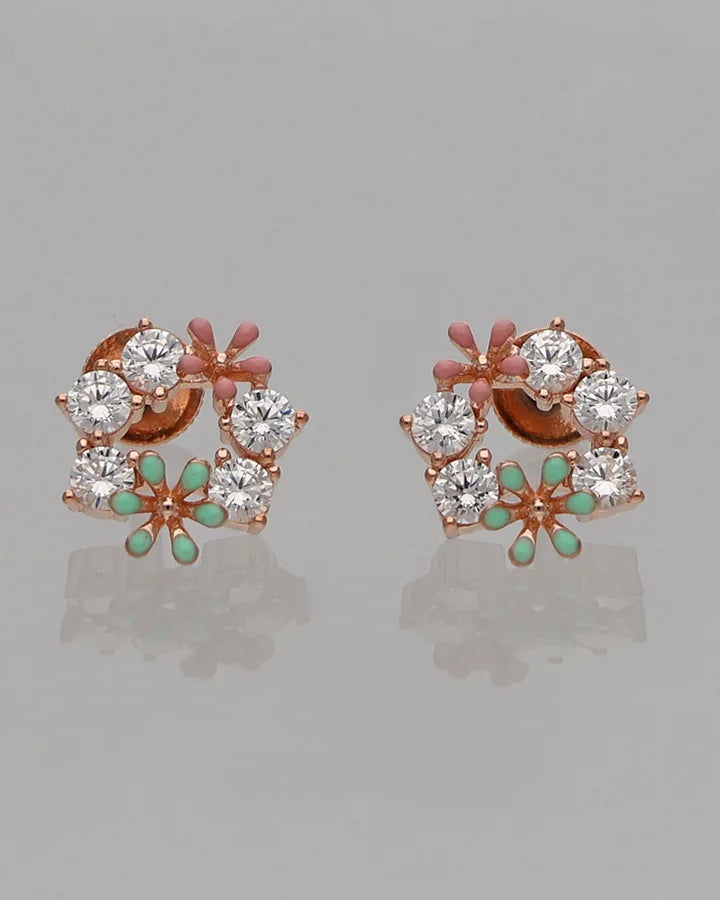 Bloom Enamel Earrings in 92.5 Silver