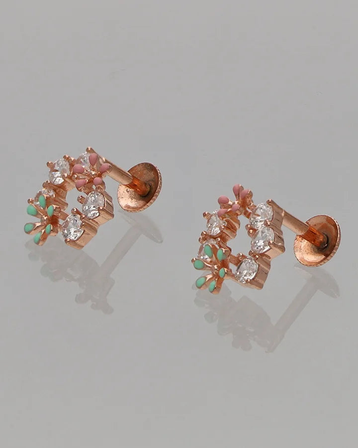 Bloom Enamel Earrings in 92.5 Silver