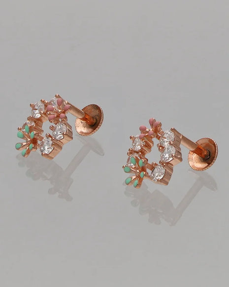 Bloom Enamel Earrings in 92.5 Silver