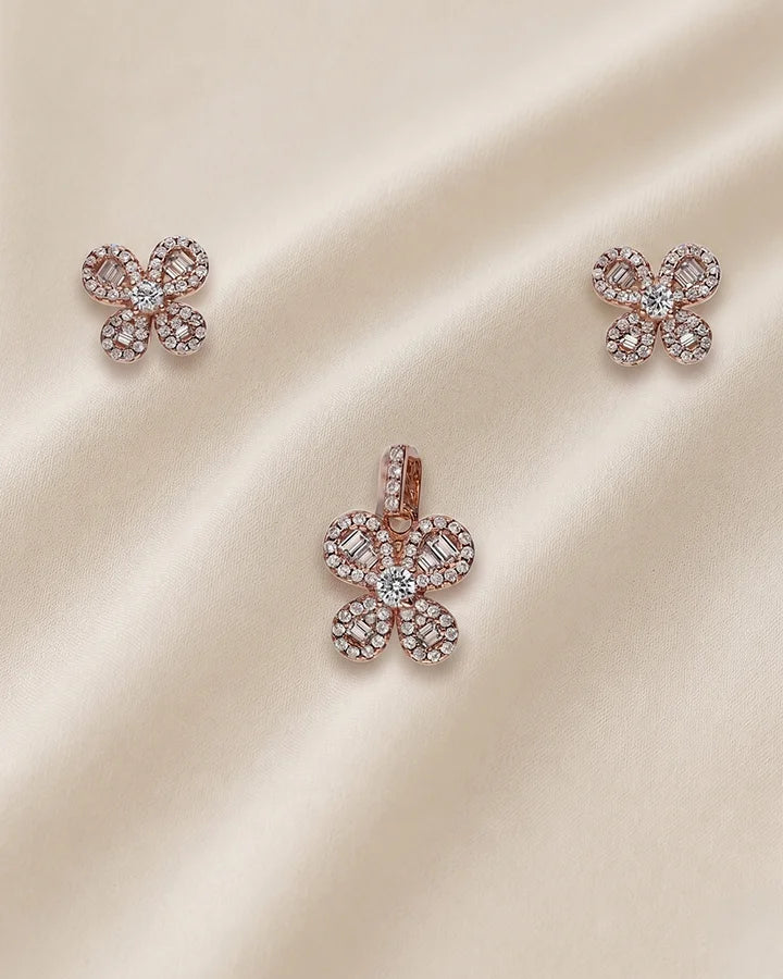Rose Bloom Charm Duo in 92.5 Silver