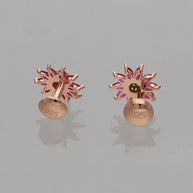 Ruby Bloom Earrings in 92.5 Silver