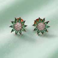 Emerald Bloom Earrings in 92.5 Silver