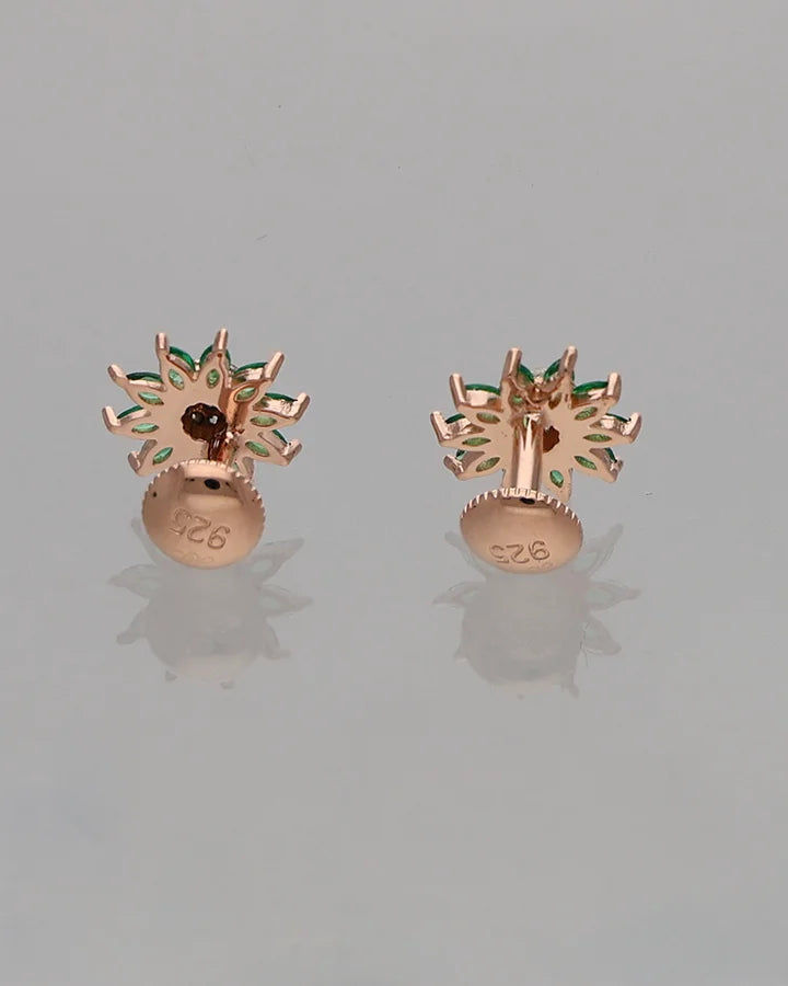 Emerald Bloom Earrings in 92.5 Silver