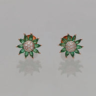 Emerald Bloom Earrings in 92.5 Silver
