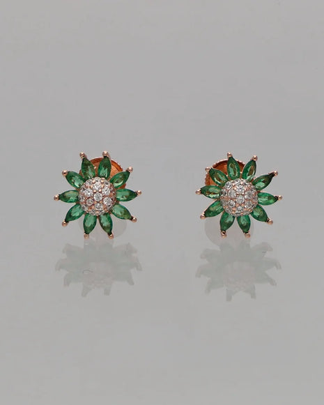 Emerald Bloom Earrings in 92.5 Silver