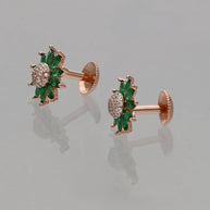 Emerald Bloom Earrings in 92.5 Silver
