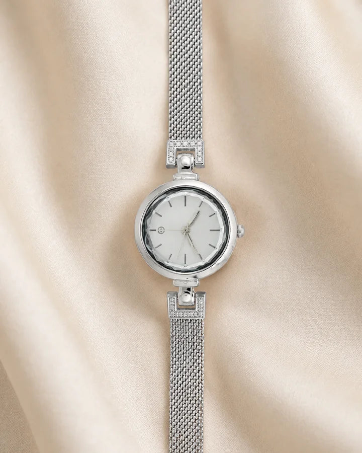 Luna Mesh Watch in 92.5 Silver
