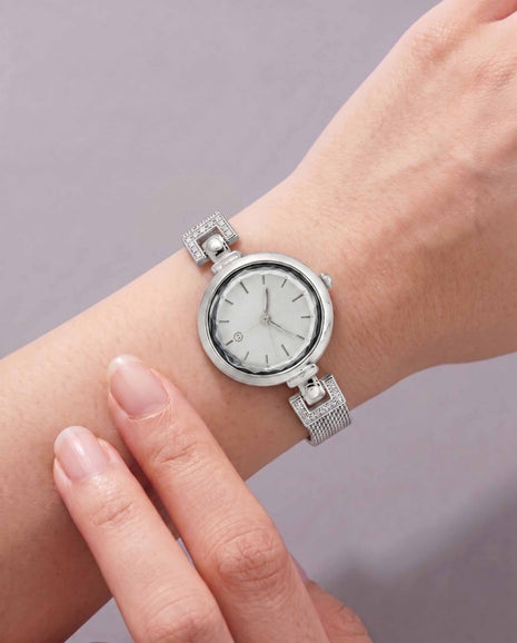 Luna Mesh Watch in 92.5 Silver