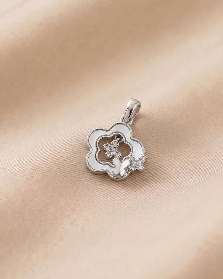 Floral Butterfly in 92.5 Silver