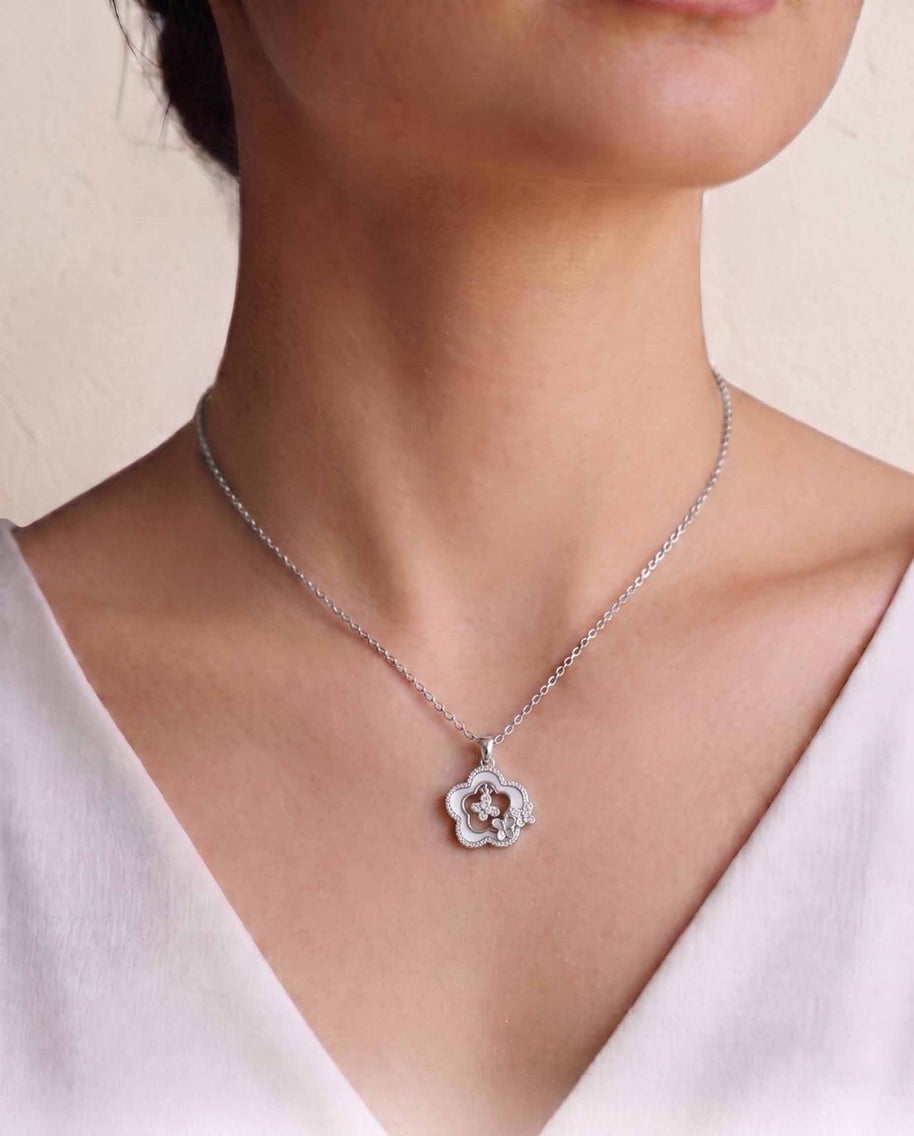 Floral Butterfly in 92.5 Silver