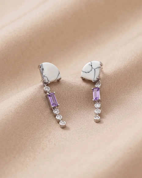 Amethyst Drops in 92.5 Silver