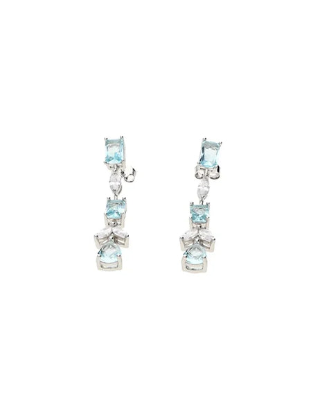 Sapphire Bloom Drop Earrings in 92.5 Silver