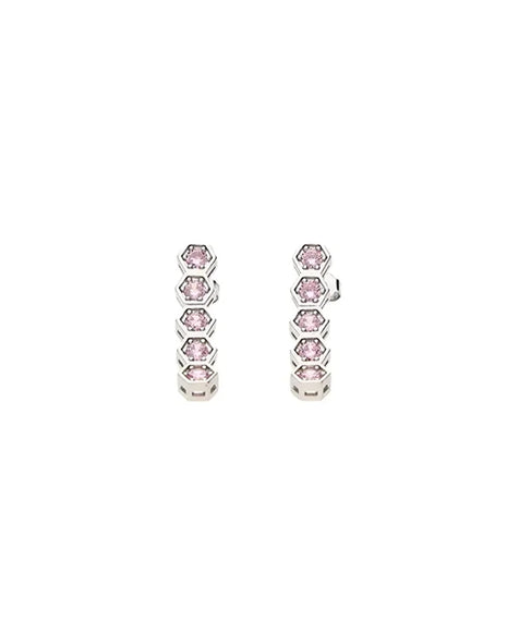 Blush Hexa Studs in 92.5 Silver
