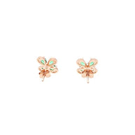 Emerald Petal Studs in 92.5 Silver