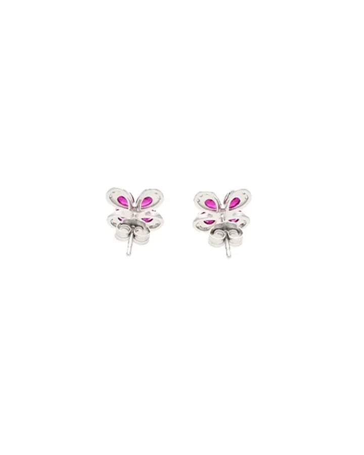 Crimson Petal Studs in 92.5 Silver