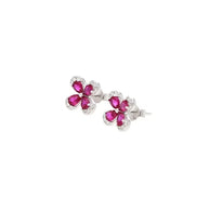 Crimson Petal Studs in 92.5 Silver