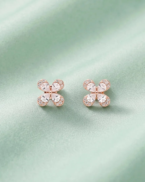 Ivory Petal Studs in 92.5 Silver