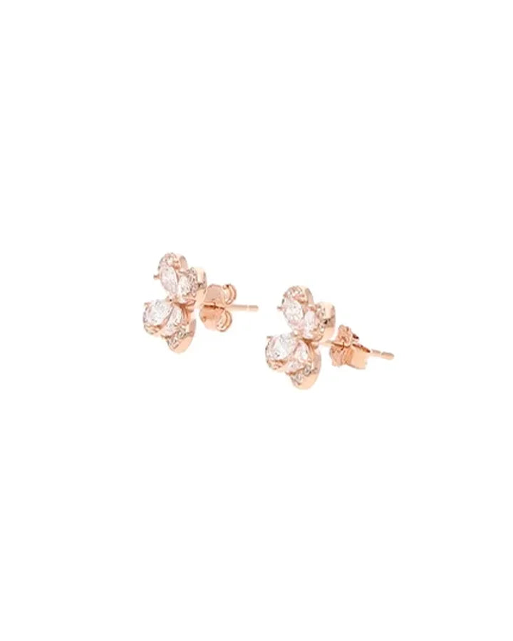Ivory Petal Studs in 92.5 Silver