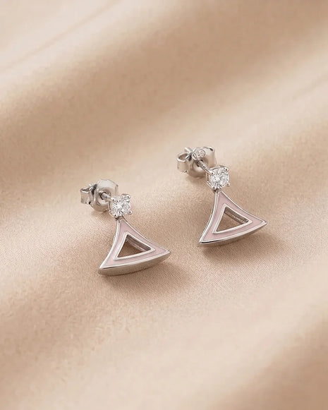 Blush Prism Drop Earrings in 92.5 Silver