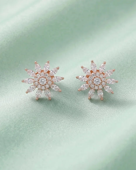 Rose Bloom Studs in 92.5 Silver