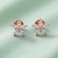 Rose Classic Solitaire Studs in 92.5 Silver