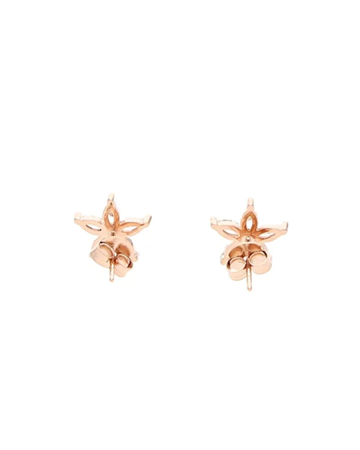Rose Classic Solitaire Studs in 92.5 Silver