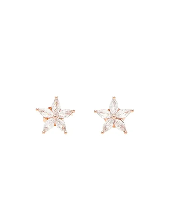 Rose Classic Solitaire Studs in 92.5 Silver