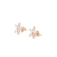 Rose Classic Solitaire Studs in 92.5 Silver