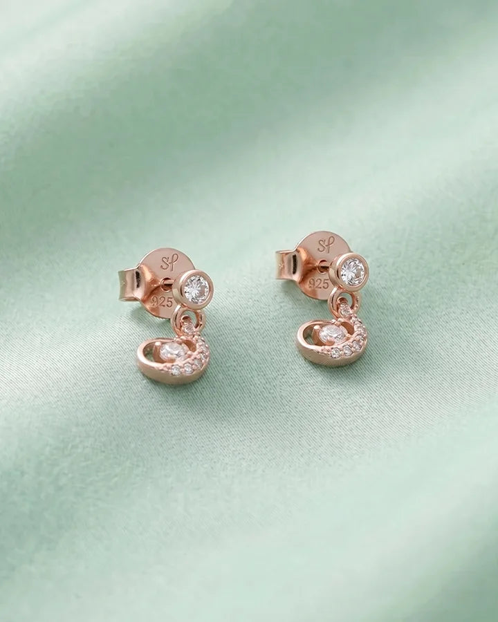 Rose Petal Drop Earrings in 92.5 Silver