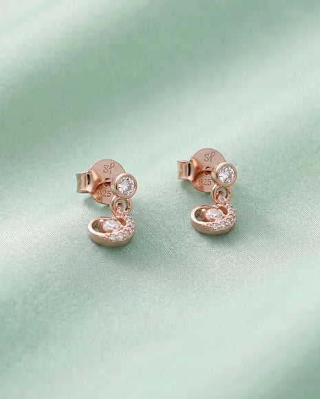 Rose Petal Drop Earrings in 92.5 Silver