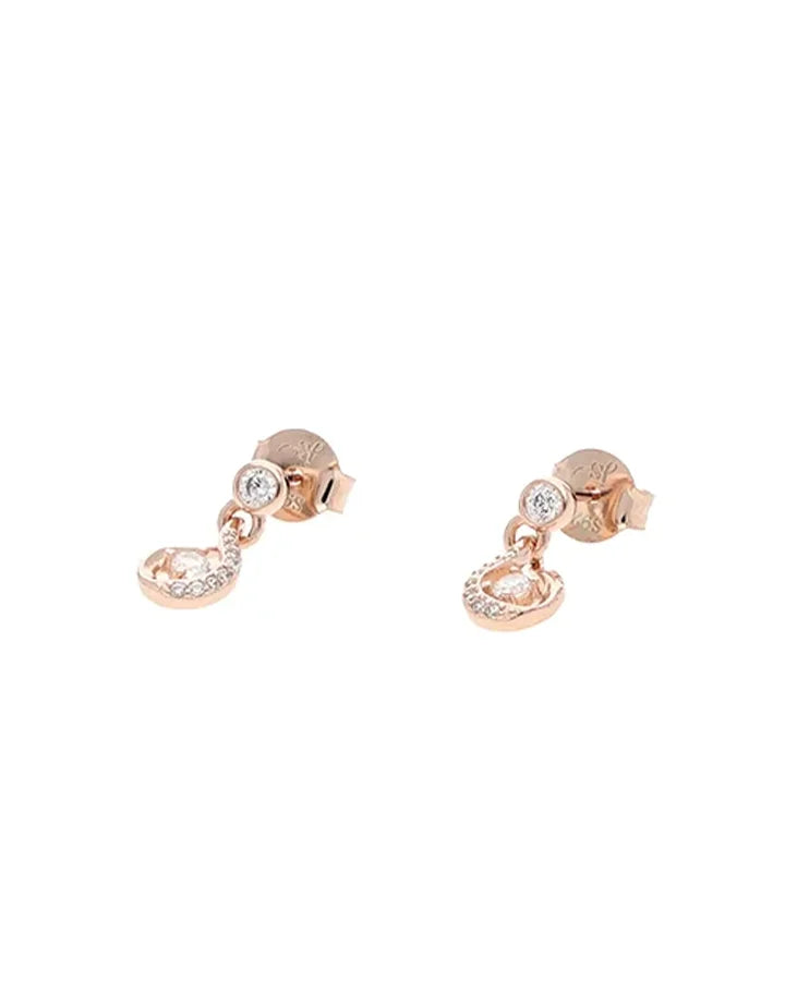 Rose Petal Drop Earrings in 92.5 Silver