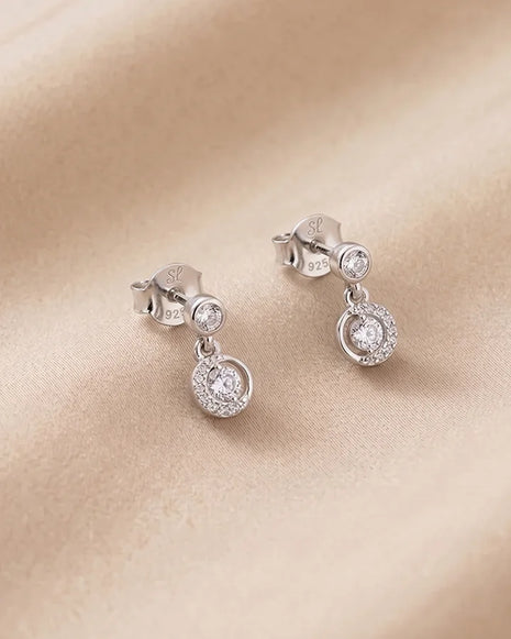 Crystal Petal Drops in 92.5 Silver