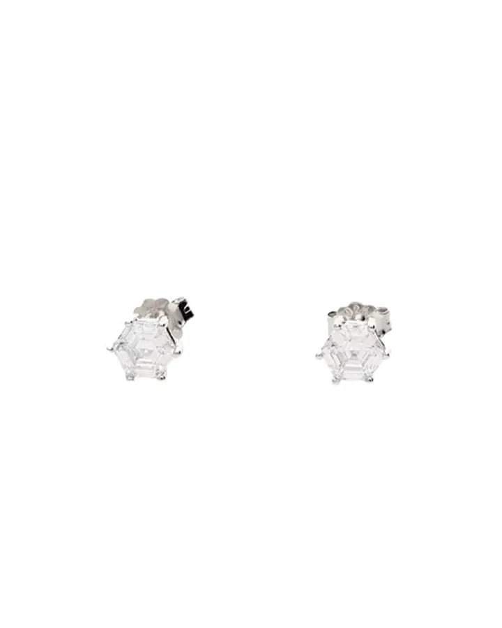 Luna Solitaire Studs in 92.5 Silver
