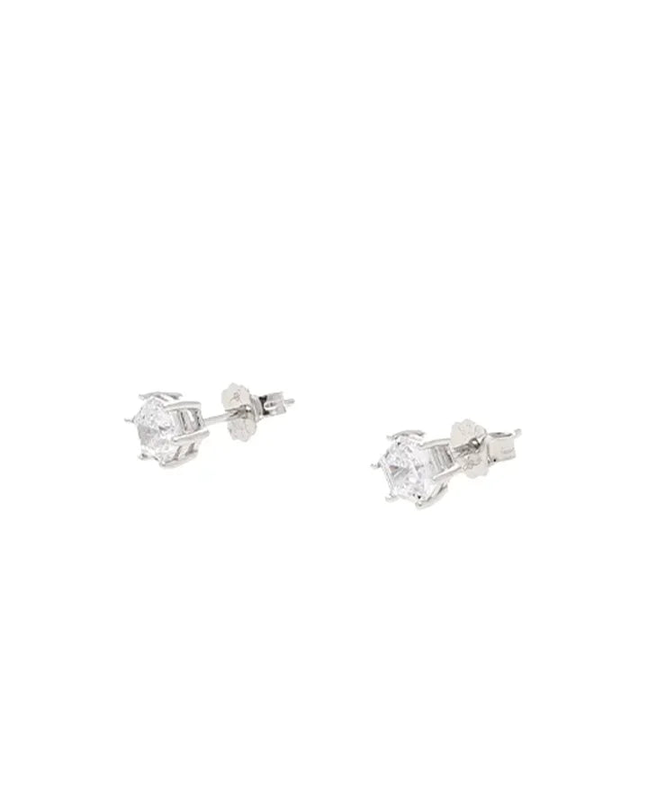 Luna Solitaire Studs in 92.5 Silver