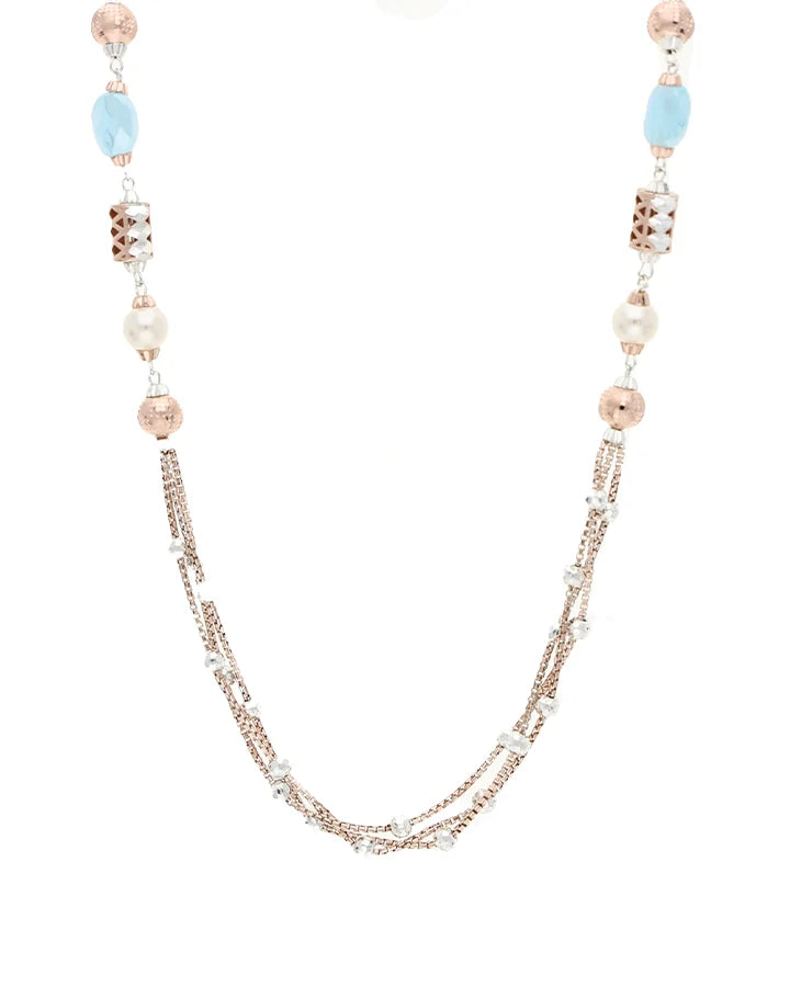 Ocean Pearl Layer Necklace in 92.5 Silver