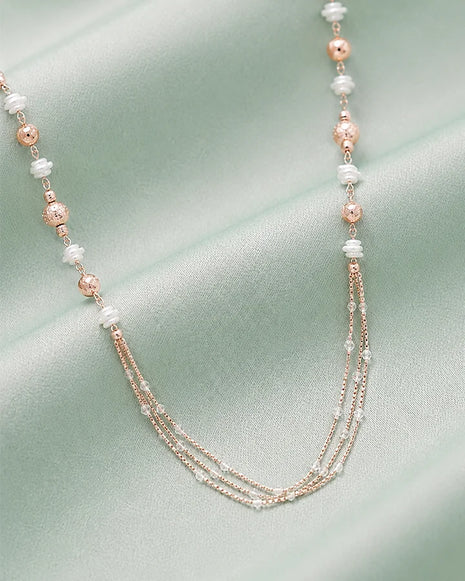 Pearl Cascade Layer Necklace in 92.5 Silver