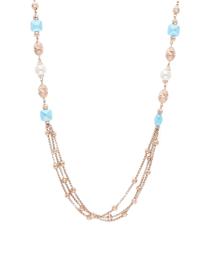 Azure Pearl Layer Necklace in 92.5 Silver