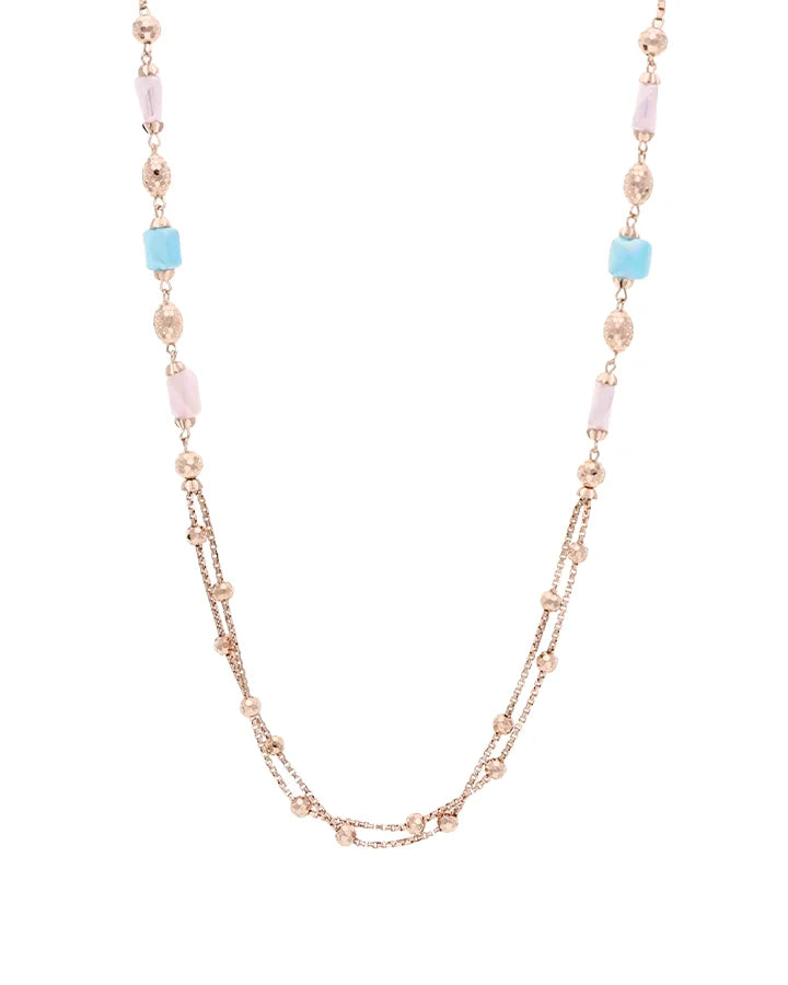 Violet Glow Layer Necklace in 92.5 Silver